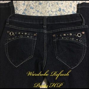 CL Dark Blue Eyelets Denim Jeans